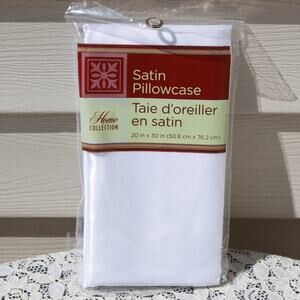 Home Collection White Satin Pillowcase 2 Sets Included Size 20" X 30" NEW